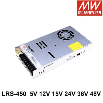 Ortalama Kuyu LRS-450 110 V/220 V AC DC 5 V 12 V 15 V 24 V 36 V 48 V Tek Çıkışlı Anahtarlama Güç Kaynağı Meanwell SMPS LRS-450-24