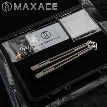 Maxace PETREL Kelebek Eğitmen Bıçak tarak TC Kolu M390 Bıçak Burç Sistemi EDC Araçları Pürüzsüz Saygısız Hediyeler Katlanır Bıçaklar