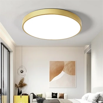 Ince 5cm altın LED tavan ışık Modern yuvarlak Dia 23 / 30cm gömme panel tavan lambası uzaktan kumanda fuaye yatak odası için ışık
