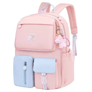 2023 Midilli kolye gökkuşağı omuz askısı okul gençler için çanta kız Çocuk su geçirmez sırt çantaları çocuklar okul çantaları kitap çantaları