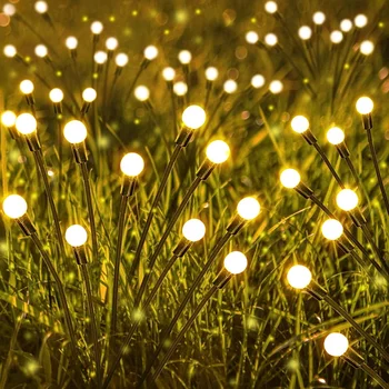 LED güneş Firefly ışıkları açık su geçirmez güneş çim lambaları peyzaj ışıkları avlu bahçe DecorationChristmas Atmosphe