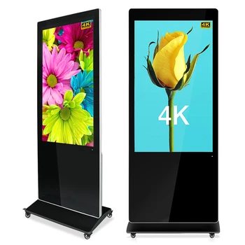 55 İnç Zemin Standı LCD Ekran Dokunmatik Ekran Kapalı Android Reklam Dijital Tabela Totem Kiosk
