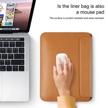 16 İnç dizüstü bilgisayar kılıfı İnce Manyetik Kapatma Mousepad Suni Deri su geçirmez defter Koruyucu macbook çantası Hava / Pro