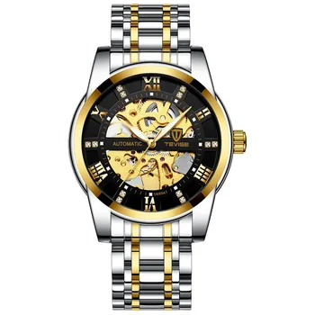 Moda Markaları mekanik saatler Erkekler İş Basit Otomatik Kol Saatleri Erkek Spor Su Geçirmez Saat Reloj Hombre YENİ