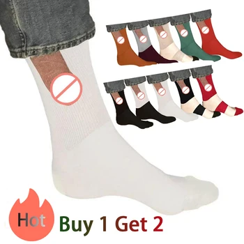 Satış Sıcak Gösteriş Komik Penis Çorap Erkekler için noel hediyesi Yenilik Penis Çorap Şaka Maruz Prank Baskı Gösteriş komik çoraplar