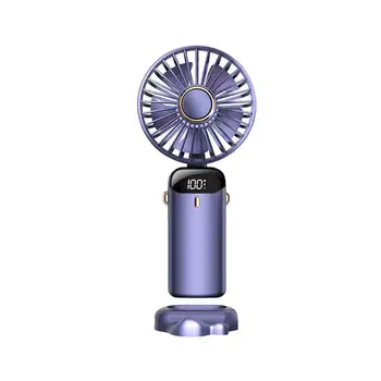 El fanı Masaüstü 5 Hızları Ayarlanabilir USB Şarj Edilebilir Taşınabilir Yaz Soğutma Pil Kumandalı Soğutucu telefon tutucu