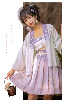 Orijinal Hanfu Kadın Şarkı Sistemi Yaz Çin Tarzı Han Elemanı Kısa Etek Mizaç Çok Yönlü Banliyö Cosplay Elbise Seti
