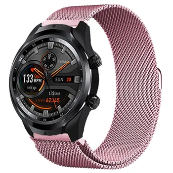 Kayış Ticwatch Pro 3 GPS Ultra GPS Bilezik Milan Paslanmaz Çelik Kordonlu Saat Ticwatch GTH 2 Bileklik