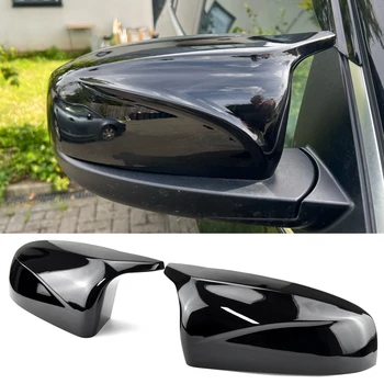 2 adet Yan Kanat Dikiz modifiye araba styling Parlak siyah Karbon Fiber Desen Ayna kapatma kapakları BMW X5 E70 X6 E71 2008-2013
