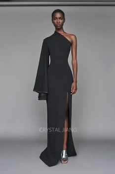 2023 Kısa Siyah Saten Çay Boyu Abiye فساتين السهرة A-Line Halter Katmanlı Balo Elbise Robe de soirée Kadınlar için