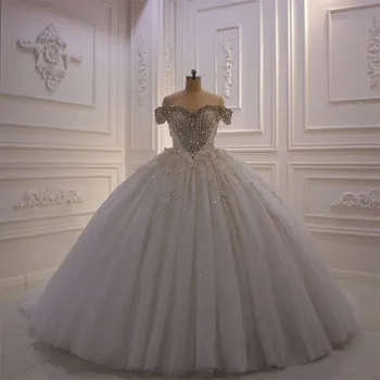 Seksi Kristal Sevgiliye Boyun Lace Up Mermaid düğün elbisesi 2023 Lüks Boncuk Dantel Aplikler Tren Prenses gelin kıyafeti