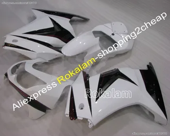 Özelleştirilmiş Ninja 250R Vücut İşleri Kawasaki ZX250R 2008-2012 Beyaz Siyah Spor kaporta kiti (Enjeksiyon Kalıplama)