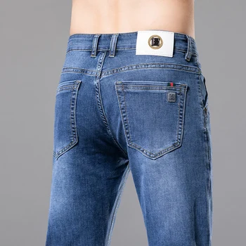 2023 Yüksek kaliteli kotlar erkek Pamuk Refular Fit Düz Streç rahat pantolon Boyutu 29-40 Kot Erkekler için Erkek Giyim