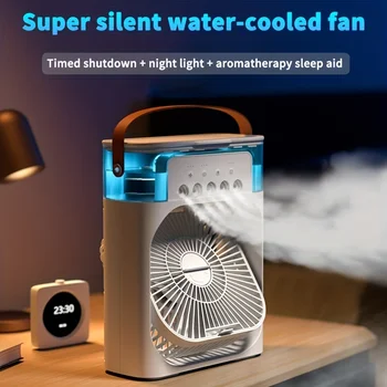 Taşınabilir Klima Fanı Ev Küçük Hava Soğutucu Nemlendirici Hidrocooling Fan Taşınabilir Hava Ayarı Ofis İçin 3 Hız