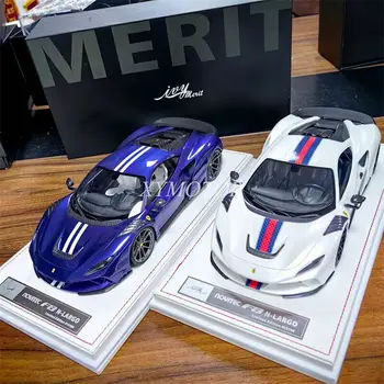 IVY Merit 1/18 Ferrari Novitec F8 Reçine pres döküm model araç Beyaz / Mor / Gri Oyuncaklar Hediyeler Hobi Ekran Süsler Koleksiyonu