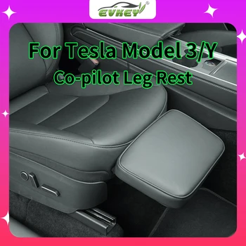 EVKEY Tesla Modeli 3 Co-pilot Bacak İstirahat Modeli Y Koltuk Deri Yumuşak Ayak destek ayağı Dizlik Uzatma Mat Araba Modifikasyonu