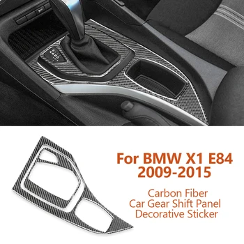 BMW için X1 E84 2009-2015 Karbon Fiber Araba Merkezi Kontrol Vites Paneli Dekoratif Çıkartmalar İç Modifikasyon Aksesuarları