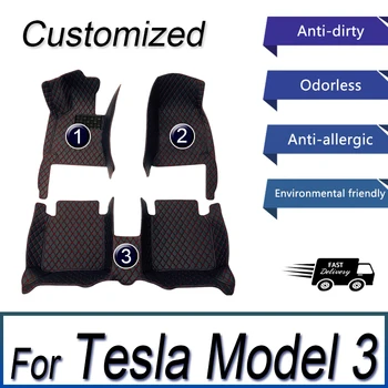 Araba Paspaslar Tesla Modeli 3 2019 2020 2021 Özel Oto Ayak Pedleri Otomobil Halı Kapak İç Aksesuarları