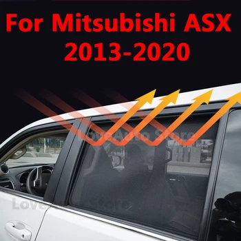 Mitsubishi ASX RVR 2013-2020 için Araba Manyetik Güneşlik yan pencere tel ağı Perdeleri Güneşlik UV ısı koruma kapağı