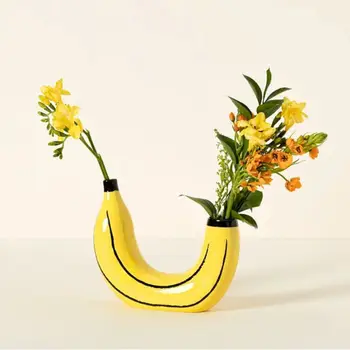 Basit Çiçek Muz Vazo Yaratıcı Ev Oturma Odası Yemek Odası Dekoratif Süsler Reçine El Sanatları anneler Günü Hediyeleri