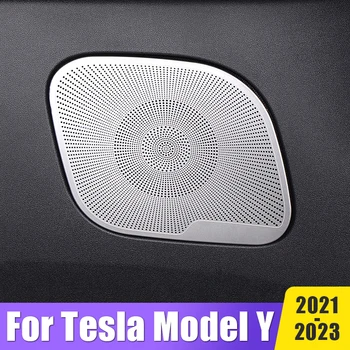 Araba Aksesuarları Tesla Modeli Y 2021 2022 2023 Arka Gövde Tweeter Boynuz Kapak Pullu Dekorasyon Hoparlör Trim Çıkartmalar