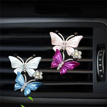 Araba Klima Spreyi Sevimli Kelebek Parfüm Klip Dekorasyon Araba Çıkış Hava Temizleyici Koku Deodorantı