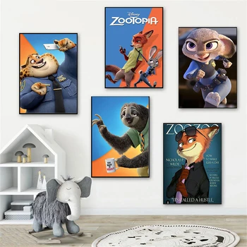 Sayılar Tarafından DIY Boyama Disney Film Zootopia Yağlıboya El Yapımı Duvar Sanatı Yatak Odası Çocuk Odası Dekorasyon Ev Dekor