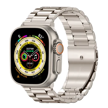 Paslanmaz Çelik Kayış Apple Ürünü İçin Ultra Bant 49mm akıllı saat Metal Bilezik iwatch 7 6 5 4 3 SE 8 45mm 41mm 38mm 40mm 44mm