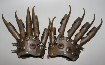 antik Çin eski bronz keskin pençeleri pençeleri koruma koruyucu eldivenler