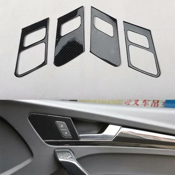 Araba İç Kapı Kolu krom çerçeve ABS Çıkartmalar Audi Q5 2020 2021 Sol El Sürücü Oto Styling Pervaz