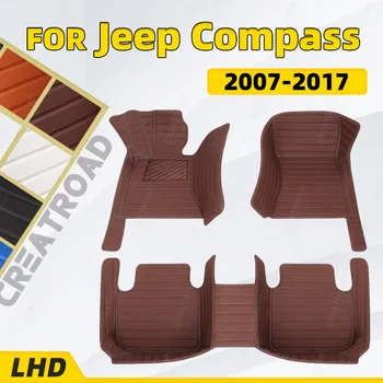 Jeep Pusula İçin özel Araba Paspaslar 2007 2008 2009 2010 2011 2012 2013 2014 2015 2016 2017 Otomatik Ayak Pedleri Halı Örtüsü