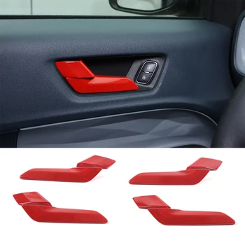 Ford Maverick 2022 için ABS Kırmızı Araba İç Kapı Anahtarı Kolu koruma kapağı Trim Sticker Araba İç Aksesuarları