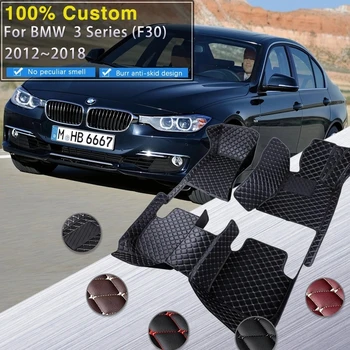Araba Paspaslar BMW 3 Serisi İçin F30 2012 ~ 2018 Mat Kilim Koruyucu Ped Lüks Deri Halı Araba Aksesuarları 328i 335i 320i 318d