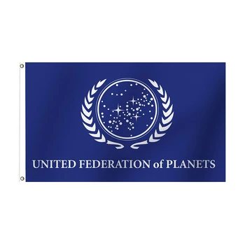 3x5 Ft Birleşik Gezegenler Federasyonu Bayrağı Dekor için UFP Bayrakları