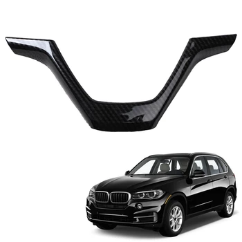 Araba Karbon Fiber direksiyon Paneli Kapak Trim Dekorasyon Çerçeve Sticker-BMW X5 X6 F15 F16 2014-2019 LHD