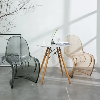 ns Pandong Sandalye Plastik Boş Sandalye Yemek Sandalyesi S Tipi Plastik Sandalye Tasarımcı Moda Yemek Sandalyesi 2023 Şeffaf Sandalye