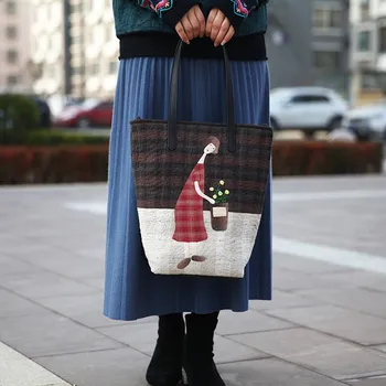 Büyük Kapasiteli Patchwork kadın kol çantası Çanta Bayan Nakış Çiçek Çanta Dikiş Seti Uygulama Malzemeleri Paketi Başlangıç