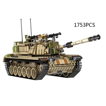 Dünya Savaşı Amerika Birleşik Devletleri Patton M60 ana Muharebe tankı Askeri Araç Modeli Yapı Taşı WW2 Ordu Figürleri Tuğla Oyuncak Hediyeler İçin