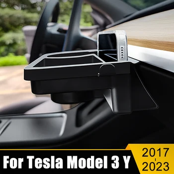 Tesla Modeli 3 Y 2017 2018 2019 2020 2021 2022 2023 ABS Araba Copilot gösterge paneli telefon tutucu Kendinden Yapışkanlı saklama kutusu Tepsi