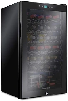 34 Şişe Kompresör Şarap Soğutucu Buzdolabı w/Kilit | Büyük Bağlantısız Şarap Mahzeni Kırmızı, Beyaz, Şampanya veya Köpüklü Win