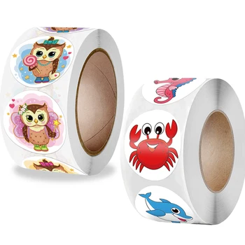 100-500 adet Deniz Çıkartmalar Scrapbooking Çocuklar için Oyuncaklar Sticker Kuş Sticker Sevimli Baykuş Tasarımları Desen Okul Ödül Etiket etiketleri