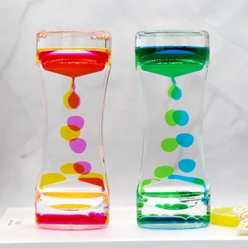 Akrilik Yaratıcı Çift Renkli Sıvı Kum Saati Masa Odası Kapalı Dekorasyon Zamanlayıcı Hediye Çocuklar Ve Öğrenci için Renkli El Sanatları