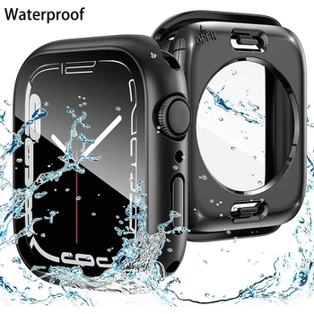 Su geçirmez Koruyucu Kılıf Apple Ürünü için Ultra 49mm 45mm 41mm 40mm 44mm 360 Cam Koruyucu Film Arka Tampon Çerçeve