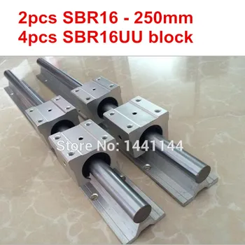 SBR16 lineer kılavuz rayı: 2 adet SBR16 - 250mm lineer kılavuz + 4 adet SBR16UU blok cnc parçaları için