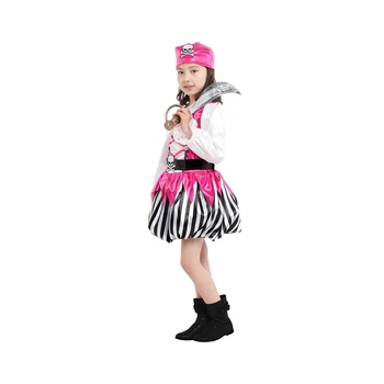 Kızlar Cadılar Bayramı Karnaval Sahne Korsan Kostüm Cosplay Küçük Çocuklar Çocuk Doğum Günü Partisi karayip korsanları süslü elbise