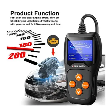 Kw600 Araba pil test cihazı 12v Akü Voltajı Gerçek zamanlı İzleme Teşhis Aracı Tarama Aleti