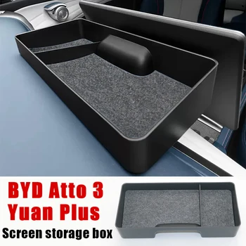 Araba Merkezi Kontrol Ekranı Arka saklama kutusu BYD Atto 3 Yuan Artı 22 ABS Organizasyon Doku Tepsisi Oto İç Modifikasyonu