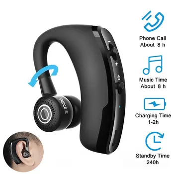 V9 Tek Kulaklık Uzun Bekleme İş Kulaklıklar Su Geçirmez Mono Kulaklık Açık HD Çağrı Bluetooth kablosuz mikrofonlu kulaklık