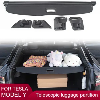 Bagaj bölümü Tesla Modeli Y 2020-2022 Aksesuarları perde kapağı perde katmanlı geri çekilebilir Teleskopik bagaj bölümü