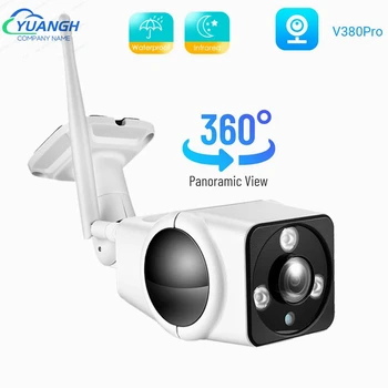 1080P V380 Pro Açık Panoramik WİFİ IP Kamera 360 Derece CCTV Akıllı Ev Balıkgözü Lens su geçirmez kurşun Güvenlik Kamera
